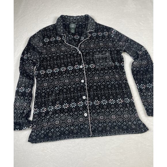 Laura Ashley Women's Pajama Set Size M Soft Fleece Fair Isle Cozy Cabin 2 Pc - Picture 2 of 14
